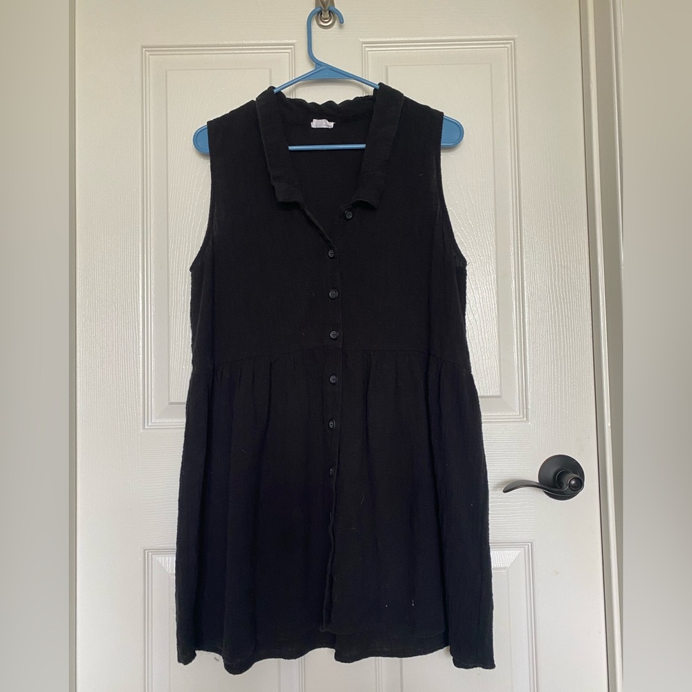 Cotton On Black Collared Button Down Mini Dress